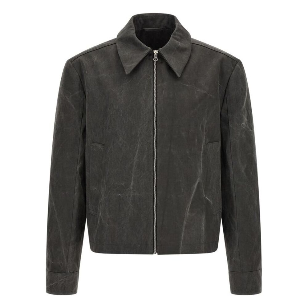 SÉFR Gray Cotton Full-Length Men's Jacket